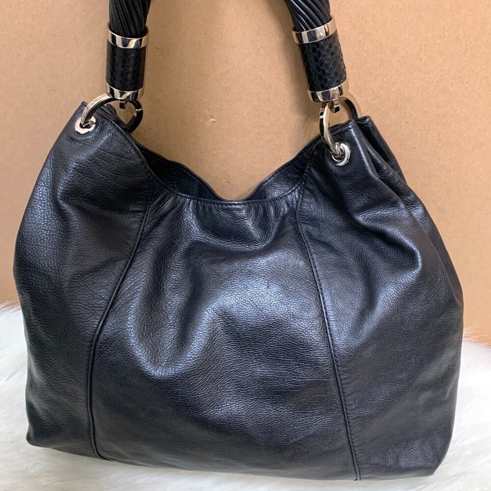MICHAEL KORS COLLECTION Soft Black Leather TONNE Hobo - Picture 6 of 15